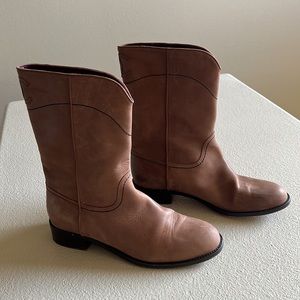 Chanel light brown suede/nubuck riding boots, women's size 41.5/11